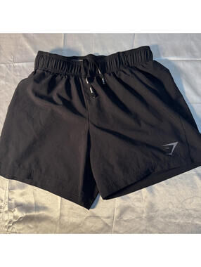 Gymshark Black Running Shorts S Elastic Waist Lightweight